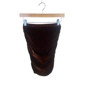 Fashion Nova Brown Velvet Skirt